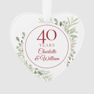 Feuilles aquarelle douce 40e anniversaire