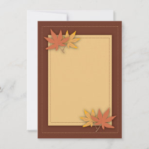 Feuilles automnales Cartes à notes plats chic