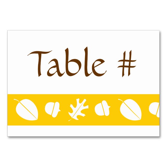 Feuilles automnales dans la carte table jaune (Devant)