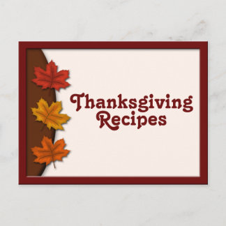 Feuilles Automne Thanksgiving Recette Cartes