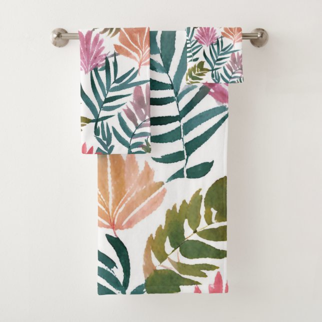 Feuilles botaniques aquarelle | Feuille florale co (En situation)