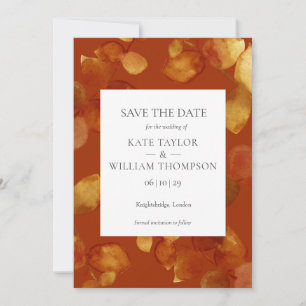 Feuilles Botaniques En Terracotta Save The Date