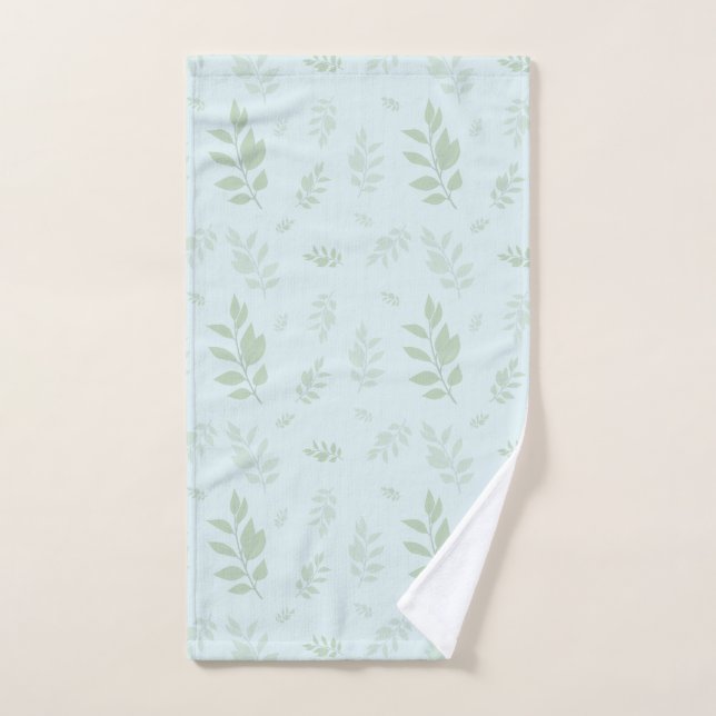Feuilles botaniques verts mignons (Serviette à main)