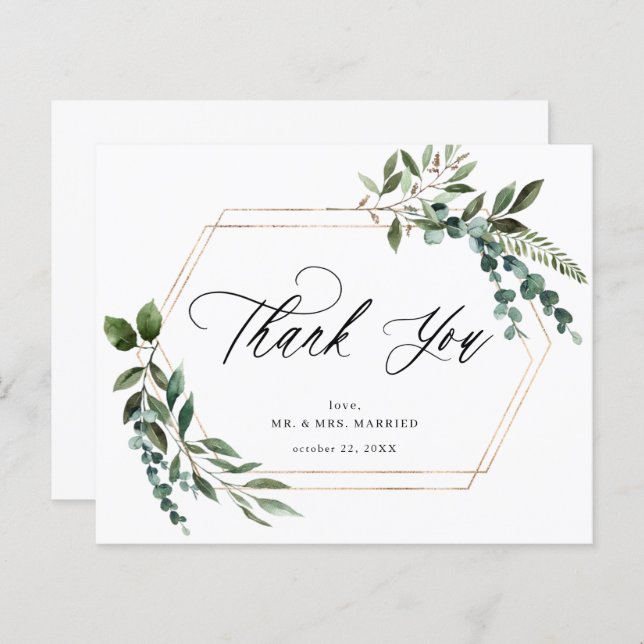 Feuilles budgétaires et Merci d'or Eucalyptus (Devant / Derrière)