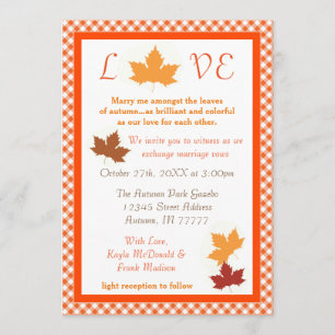 Feuilles d'amour d'automne - Faire-part de mariage