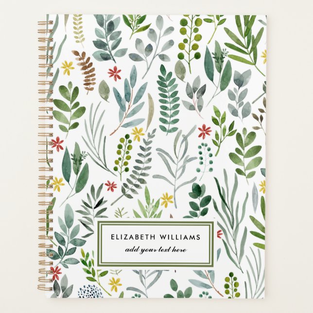 Feuilles d'aquarelle de jardin personnalisé (Devant)