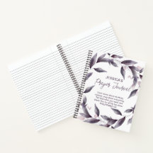 Feuilles d'aquarelle violette Customisé Journal de