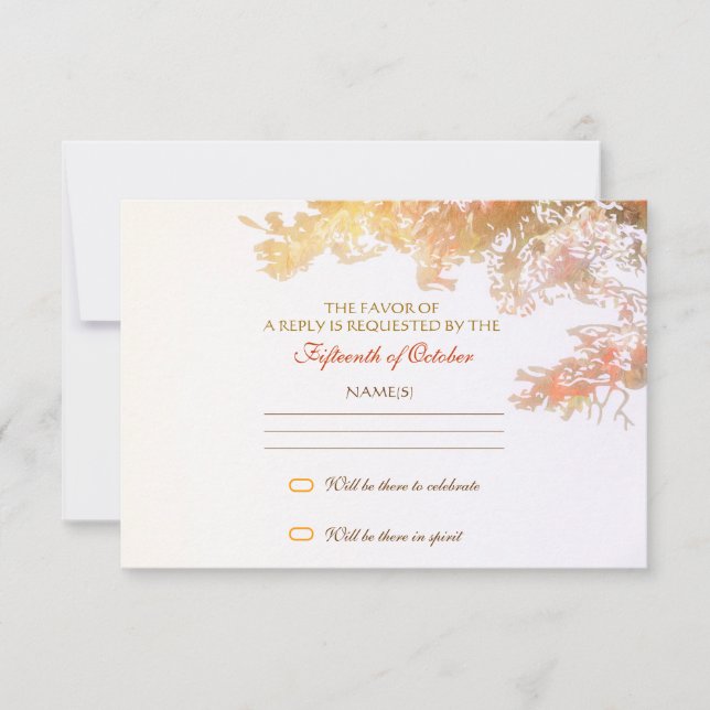 feuilles d'arbre colorées design élégant de RSVP (Devant)