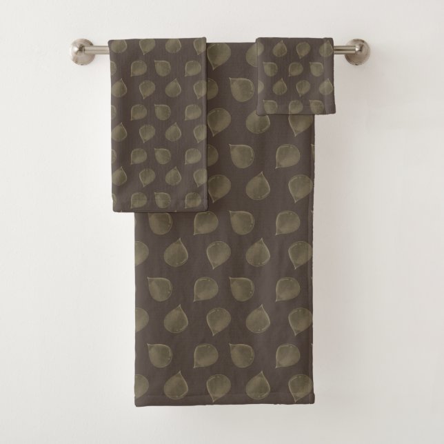 Feuilles d'arbre de Jade sur Marron (En situation)