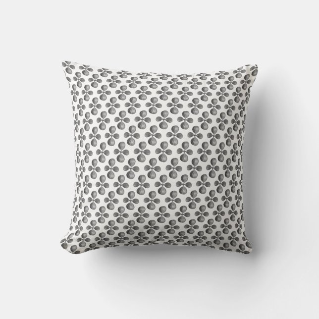 Feuilles d'arbre en jade gris sur Coussin de jet b (Recto)