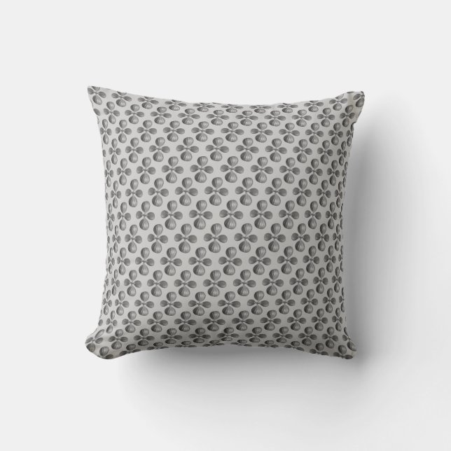 Feuilles d'arbre en Jade Gris sur Coussin de Jeté  (Recto)