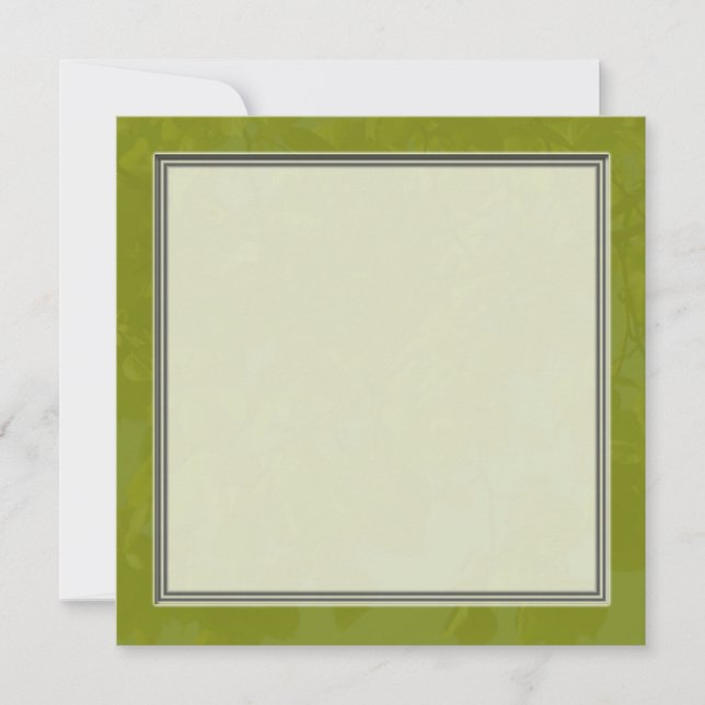 Feuilles d'arbre vert printemps invitations vierge (Devant)