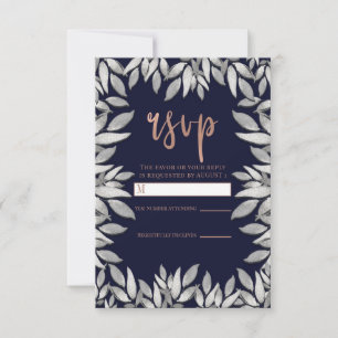 Feuilles d'Argent Botanique Glam Bleu Rose Réponse