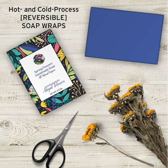 Feuilles d'art de ligne 🌿 🍂 enveloppement de sav (Line Art Leaves 🌿🍂 Colorful Modern Soap Wrap (No Minimum Orders)
)