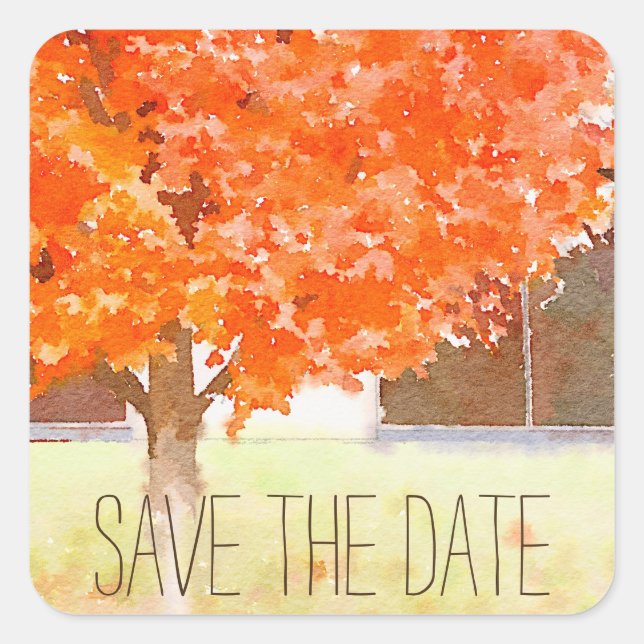 Feuilles d'automne aquarelle | Sticker Mariage de  (Devant)