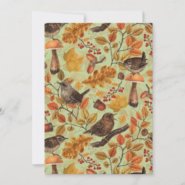 Feuilles d'automne, baies, champignons et fleurs (Devant)