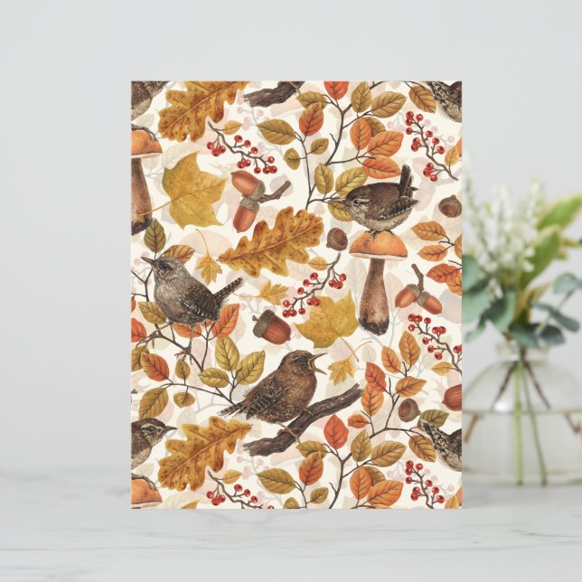 Feuilles d'automne, baies, champignons et fleurs (Debout devant)