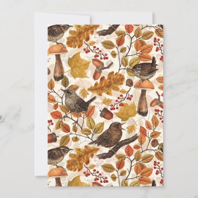 Feuilles d'automne, baies, champignons et fleurs (Devant)