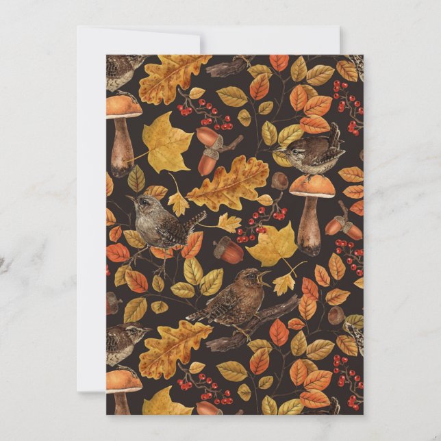 Feuilles d'automne, baies, champignons et fleurs (Devant)