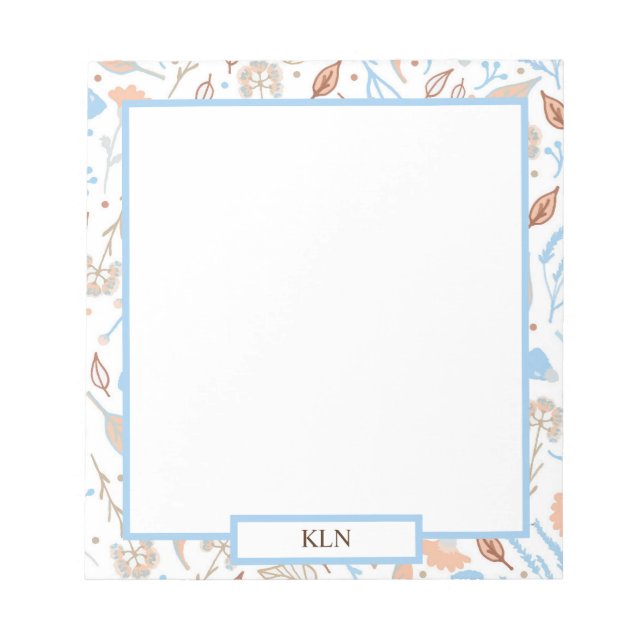 Feuilles d'automne bleues et Brown | Bloc-notes à  (Devant)