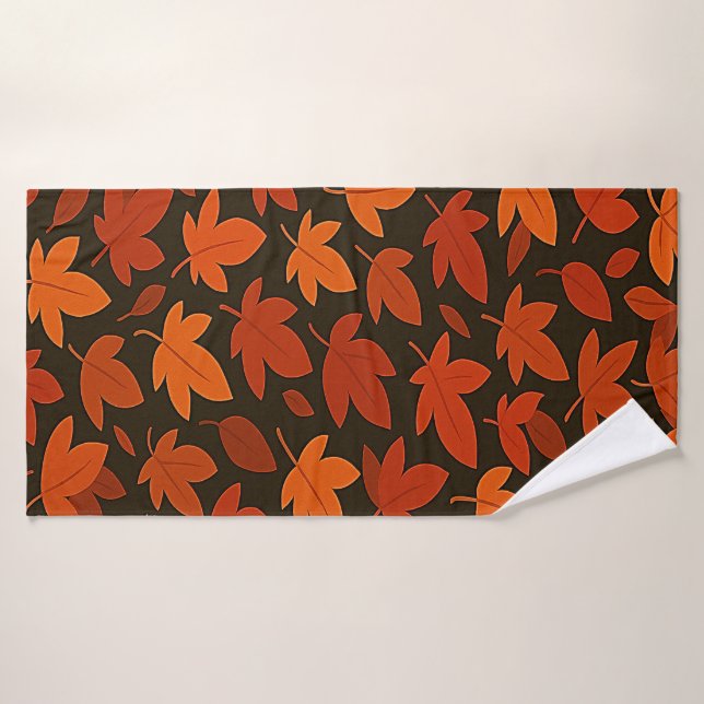 Feuilles d'automne Boho Orange (Serviette de bain)
