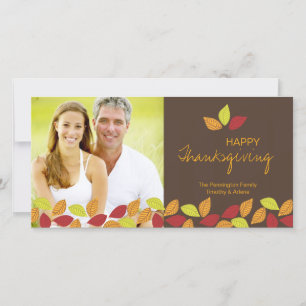 Feuilles d'automne Bon thanksgiving carte photo