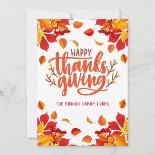 feuilles d'automne bon thanksgiving invitation