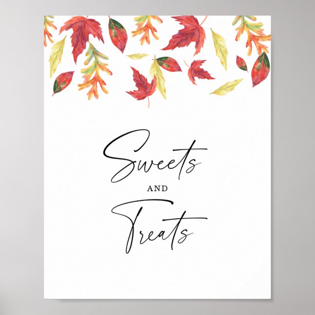 Feuilles d'automne - bonbons et gâteries affiche d (Devant)