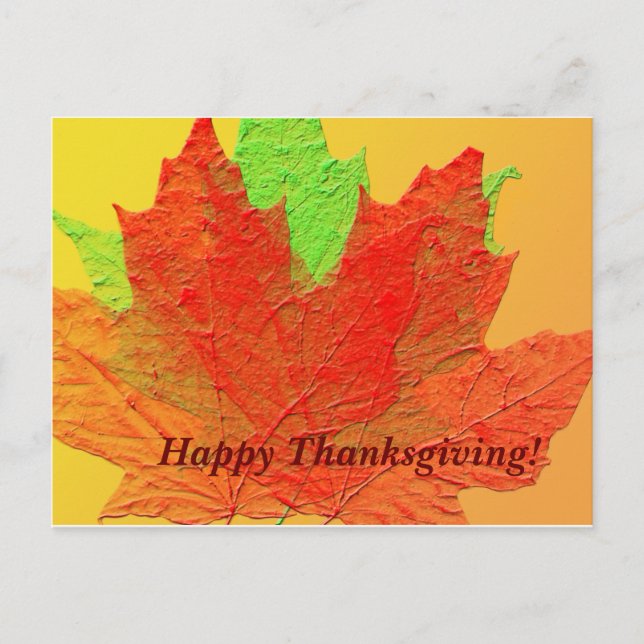 Feuilles d'automne Carte postale Thanksgiving (Devant)