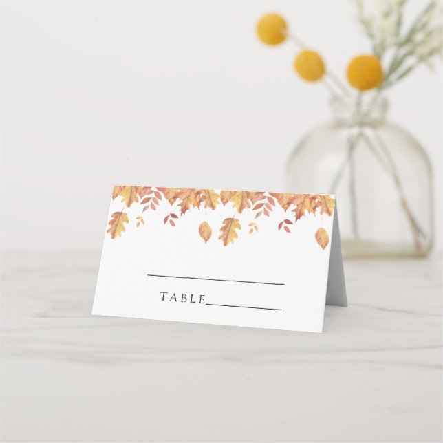 Feuilles d'automne - Cartes de table de mariage (Devant)