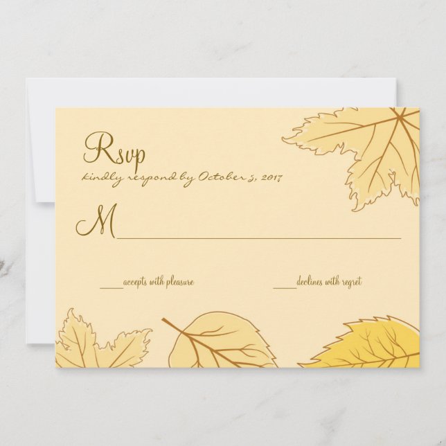 Feuilles d'automne Cartes RSVP de mariage (Devant)