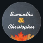 Feuilles d'automne Chalkboard Stickers personnalis<br><div class="desc">Scellez vos Dates,  Invitations ou Notes de Remerciements avec ces charmants et rustiques Stickers Personnalisés.</div>