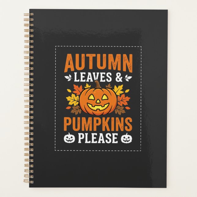 Feuilles d'automne Citrouille Halloween Design (Devant)