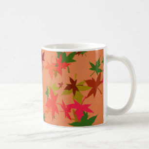 Feuilles d'automne colorées design café tasse