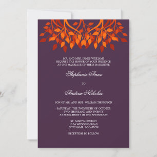 Feuilles d'automne colorées Faire-part de mariage 