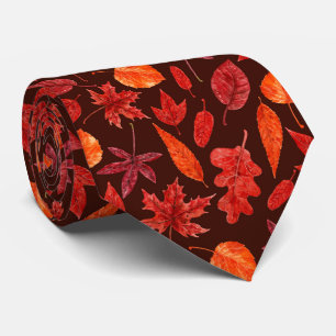 Feuilles d'automne cravate aquarelle
