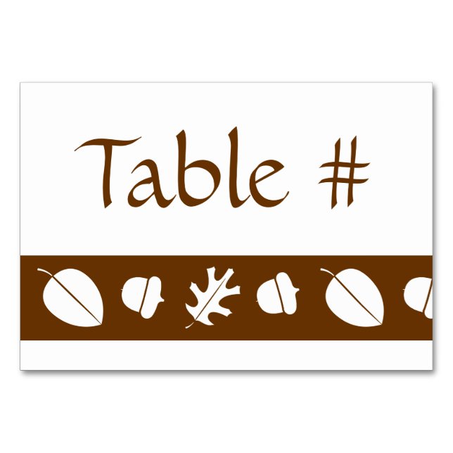 Feuilles d'automne dans la carte de table au choco (Devant)