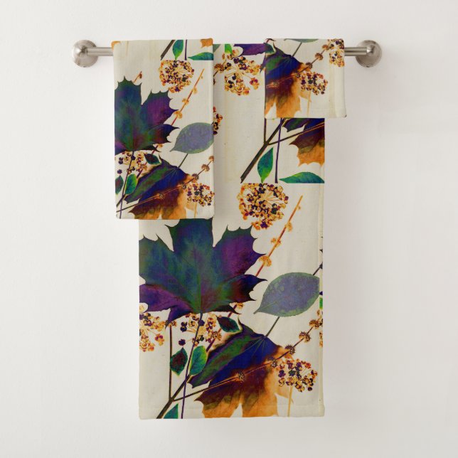 Feuilles d'automne dans les couleurs royales Ensem (En situation)