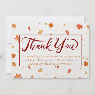 Feuilles d'automne de Gratitude Carte de remerciem