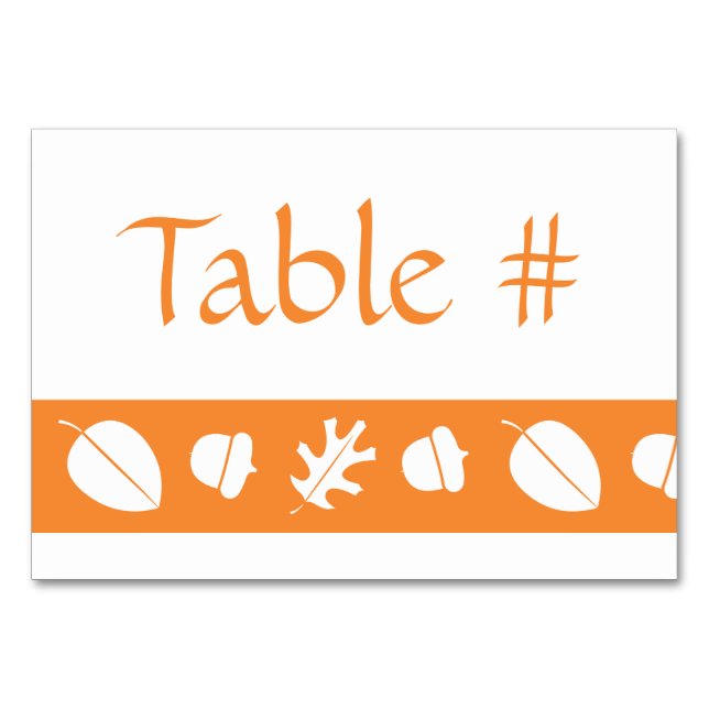 Feuilles d'automne de la carte de table orange (Devant)
