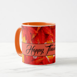 Feuilles d'automne de la Mug classique café