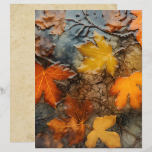 Feuilles d'automne de la pluie Papier à papier à s