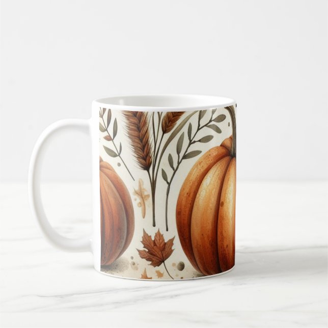 Feuilles d'automne de l'aquarelle de la Mug citrou (Gauche)