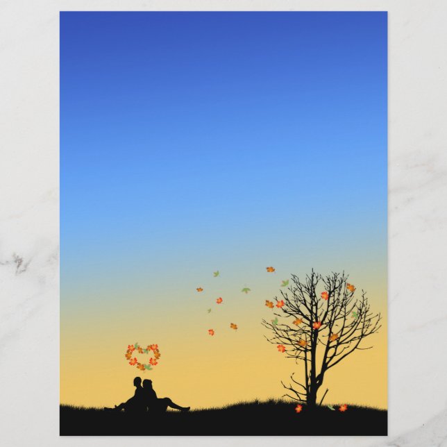 Feuilles d'automne en forme de coeur Couple (Devant)