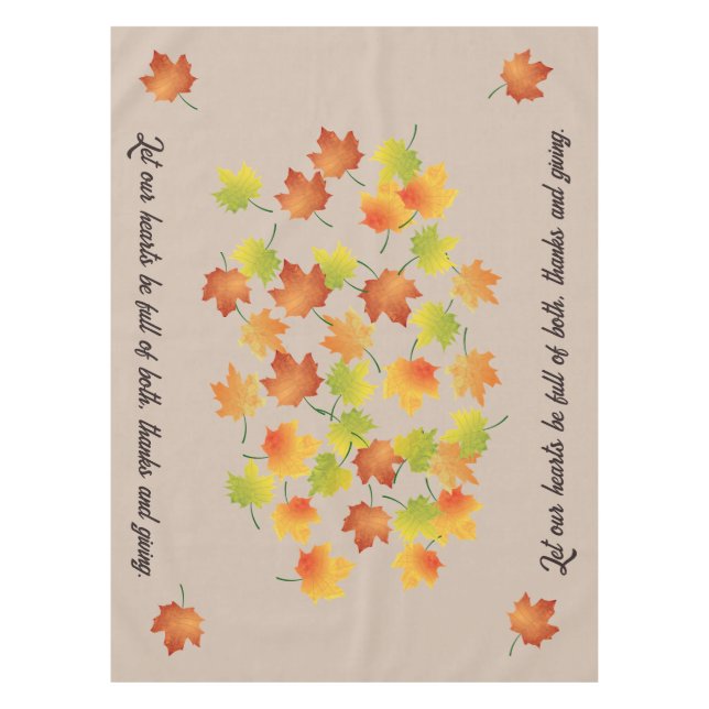 Feuilles d'automne éparpillées Thanksgiving Nappe (Devant)