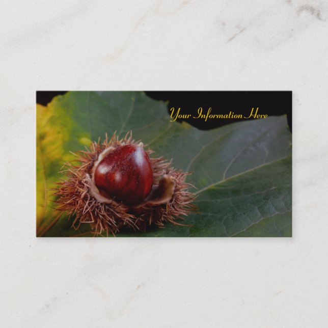 Feuilles d'automne et Cartes de visite de noix (Devant)