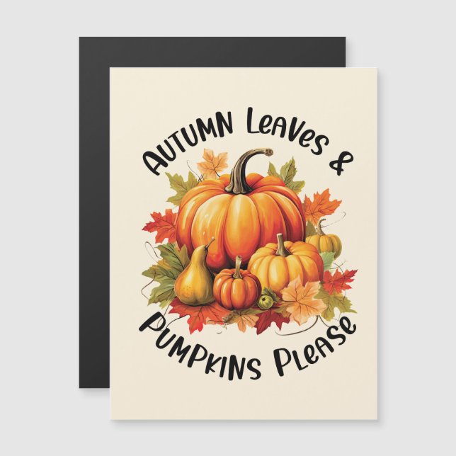 Feuilles d'automne et Citrouilles s'il vous plaît  (Devant / Derrière)
