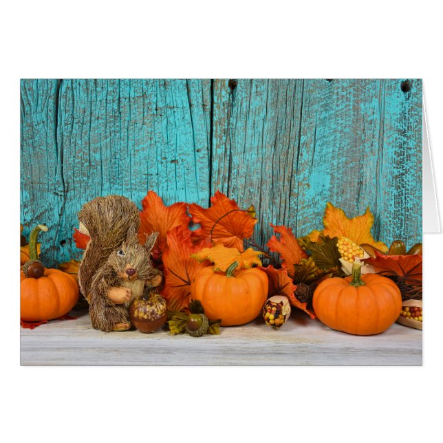 feuilles d'automne et écureuil (Devant horizontal)