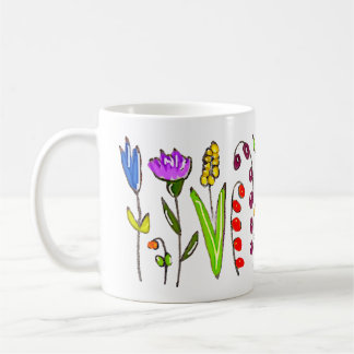 Feuilles d'automne et fleurs de café Mug