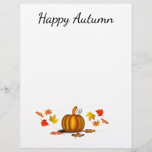 Feuilles d'automne et papeterie Citrouille